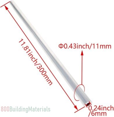 Aluminum Round Tube 11.81″ Length Seamless Straight Tube