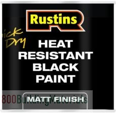 Rustins Quick Dry BlackPaint Heat Resistant Black Paint HRMB250 -250ml