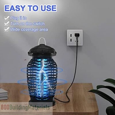 Insect Zapper Fly Traps Mosquito Killer Lamp for Home Patio (Black)