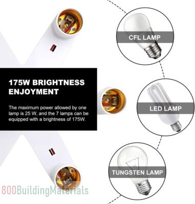 E27 Light 7 in 1 Bulb Holder Lamp Splitter Socket Adapter