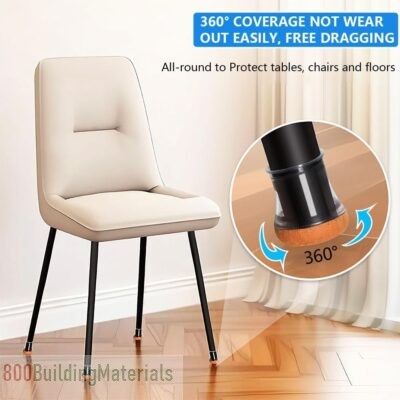 Chair Leg Floor Protector Chair Sliders Pads Silicone Caps 32Pack (L)