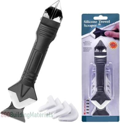 3 in 1 Silicone Caulking Tool Kit (stainless steelhead) Sealant Finishing Tool Grout Scraper