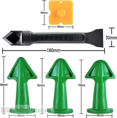 DELFINO Silicone Sealant Finishing Tool Grout Scrapers kit for Tile or Brick Joints