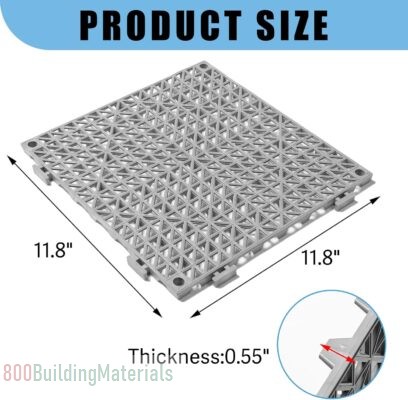 12” x 12” Drainage Interlocking Floor Tiles