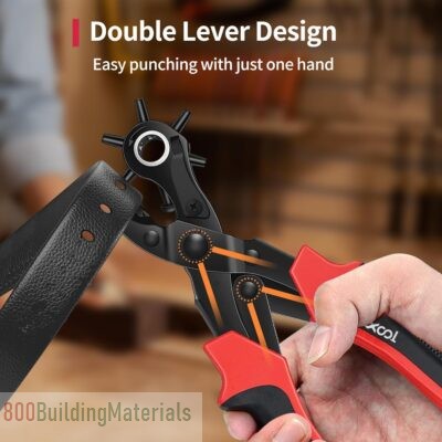 XOOL Revolving Punch Plier Kit Punch Hole Tool including Punch Plier