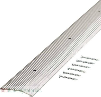 Extra Wide Fluted 2-Inch by 72-Inch Carpet Trim, Silver