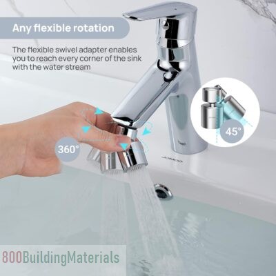 JOMOO Splash Filter Faucet Aerator 360-Degree Rotate Conservation Faucet with 5 Adapters and Gasket