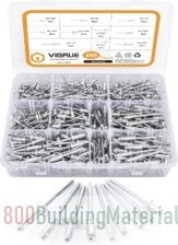 VIGRUE Pop Aluminum Rivets Blind Rivets 9 Sizes Assortment- 495Pcs