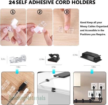 Necomi 273 Pcs Cable Management Kit Cord Organizer for Desk