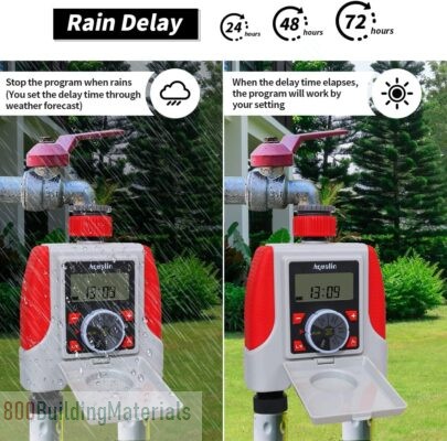 Aqualin Two Outlets Electronic Hose Tap Water Timer Garden Irrigation System Controller Watering Computer Waterproof