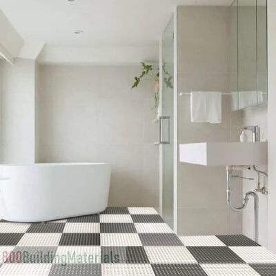 Interlocking Non Slip Drainage Floor Tiles, 11.8 X 11.8 Inch Soft PVC Bath Shower Floor 12 Pack