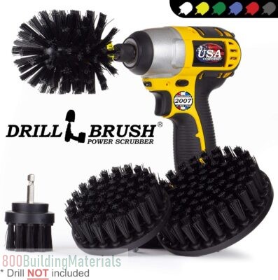Ultra Stiff Drill Powered Cleaning Brushes 4 Piece Kit Replaces Wire Brushes for Rust Removal