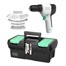 Reviva Cordless Drill Kit 12V with 80 PC Accessories 12.5 storage Eco Toolbox REVDD12ASTB-GB 2 White/Green