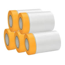 Masking Film Rolls Pre-Taped Dust Sheets Adhesive Dust Sheet Roll