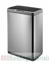 EKO High Quality Sturdy And Durable Fingerprint Resistant Automatic Sensor Dustbin With Plastic Inner Bucket Silver/Black 80Liters