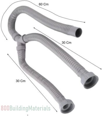 Double Drain Hose Water Drainage Outlet Pipes In Kitchen Sink