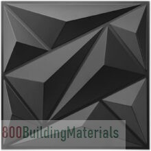 PVC Flower Textured Wall Panels for Living Room Lobby Bedroom Hotel Office, Black, 12”x12” Cover 32.Sq.Ft.