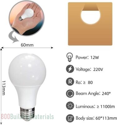 HUA QIANG WANG 12W LED Light Bulb Warm White – 10