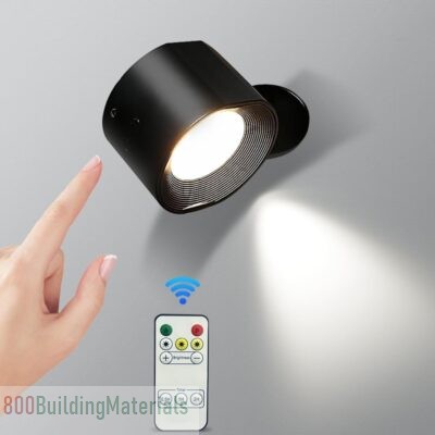 LED Wall Sconce Magnetic Wall Lamp 3 Colors, 3 Brightness Levels(Black)
