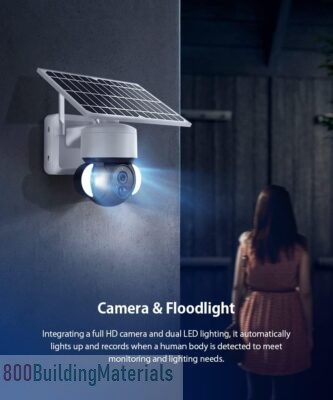 QOZY CCTV Dome Safety Camera Off Grid No-WIFI 1080P Night Vision Motion Monitor (Black&White 4G)