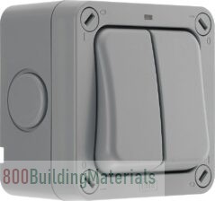 Masterplug 2-Switch Outdoor Weatherproof Switch IP66 Rated 20 Amp Grey WP42-01