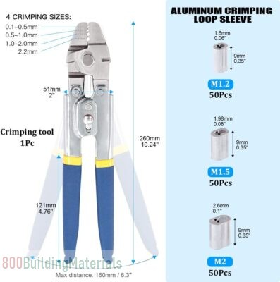 Glarks Up To 2.2mm Wire Rope Crimping Tool