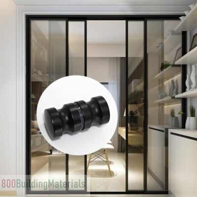 YIDELAI 2.4 inch Aluminum Alloy Single Hole Handle Solid Cylindrical Shower Room Sliding Glass Door Handle