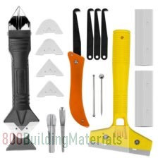 3 in 1 Silicone Caulking Tools Kit, Glass Glue Angle Scraper Grout Saw Blade Scraper