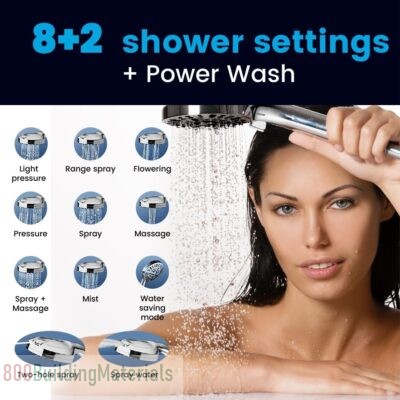 AquaMystic Luxury Shower Head Set | High-Pressure 10-Mode Handheld Showerhead