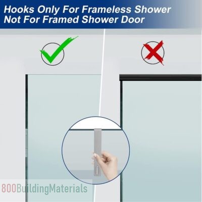 JZS Shower Door Hooks 17.8cm Extended Over Door Hooks for Bathroom Frameless Glass Shower Door
