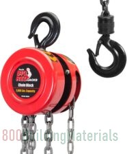 BIG RED Tr9010 Torin Manual Hand Lift Steel Chain Block Hoist With 2 Hooks, 1 Ton (2,000 Lb)