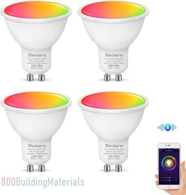 Redare GU10 Smart Bulb,Bluetooth Spot Light Bulbs,5W LED Light Bulb with App Control