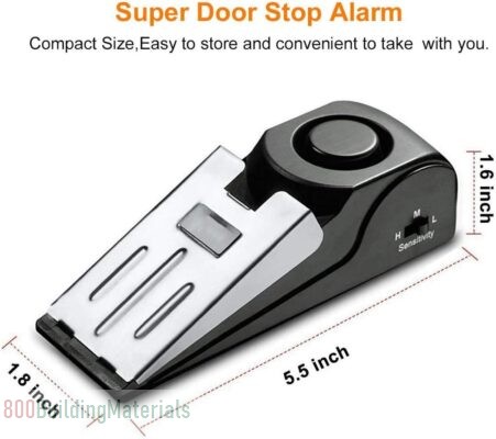 DELFINO Door Stop Alarm with 120DB Siren Door Stop – 2 Pack