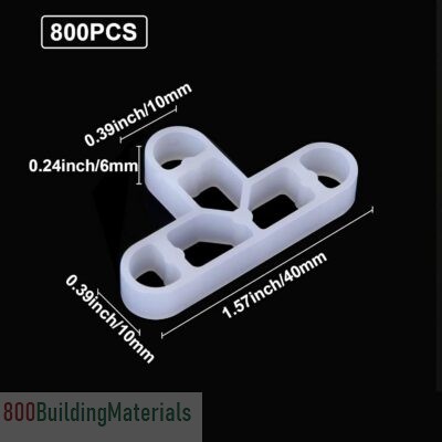 SHANQ T-Shape Hollow Tile Cross Spacers, Removable Plastic Joints Paving Slab Spacers Clips – 800 Pcs