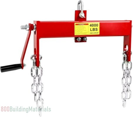 Heavy Duty Steel Engine Hoist Leveler Shop Crane Cherry Picker Lift Hoist with 2 Chains, Red
