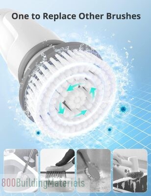Wawasia Cordless Electric Spin Bathroom Scrubber, Handheld Rechargeable Shower Scrubber for Cleaning