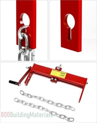 Heavy Duty Steel Engine Hoist Leveler Shop Crane Cherry Picker Lift Hoist with 2 Chains, Red