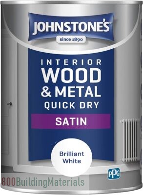 Johnstone’s – Quick Dry Satin – Brilliant White – Mid Sheen – Water Based – Interior Wood & Metal – Radiator Paint