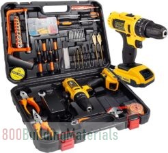 48V Cordless Drill, 128Pcs Power Drill Set with Lithium Ion Battery and Charger