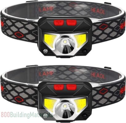 SKY-TOUCH Rechargeable Headlamp Flashlight, 800 Lumens Motion Sensor – 2-Pack