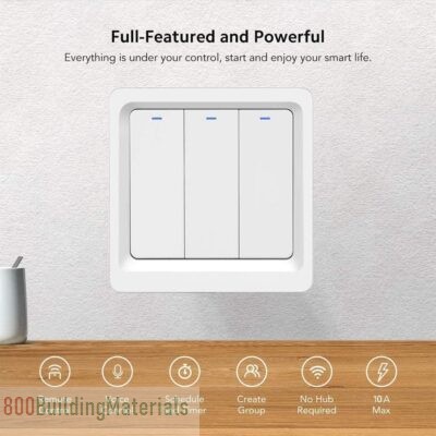WiFi Smart Light Switch, No Neutral Wire Required, Smart Wall Switch with Remote Control