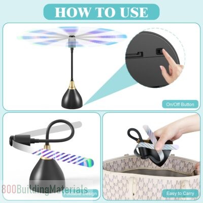 Neijiaer Fly Fans for Tables, Effective Fly Repellent Fan Keeps Flies Away with Soft Blades