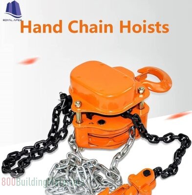 Royal Apex Manual Chain Block Hoist Come Along 1 TON 1100 LBS Cap 3 Metre Lift 2 Heavy Duty Hooks
