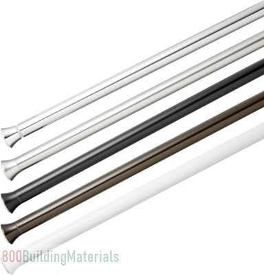 Tension Curtain Rod, Adjustable 91.4 – 137.1 cm Width – Nickel, Classic Finial