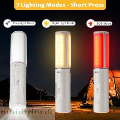 Camping Lantern, 3500mAh Hanging Torches Lamp – 3 Light Modes – IPX5 Waterproof LED Lantern