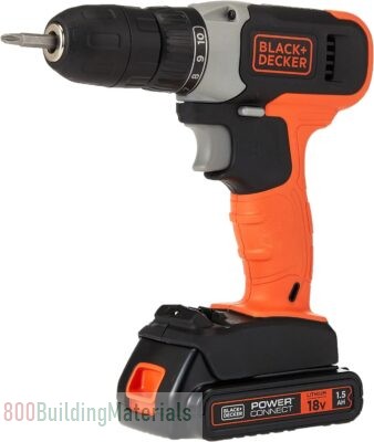 Black & Decker cordless drill driver with battery & kitbox
