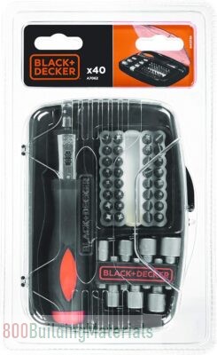 BLACK+DECKER Ratchet Screwdriver with Socket – 40 Pieces A7062-XJ