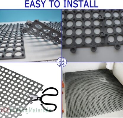 Non-Slip Pool Bathtub Drain Tiles for Flooring, Soft PVC Splicing Modular Cushion Mat