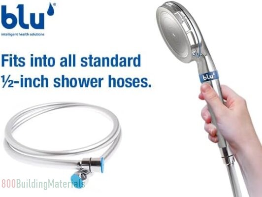 blu Chromolux Shower Hose for Handheld blu Ionic Shower Filter, 150Cm Long (59 Inch)