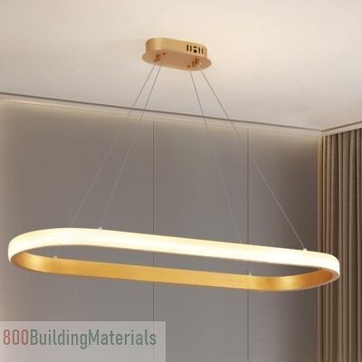 YATAI Modern Oval LED Chandelier Dining Room Gold Acrylic Chandelier Light